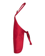 Q-Tees Q4250, Full-length Apron With Pouch Pocket, Red