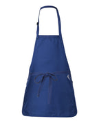 Q-Tees Q4250, Full-length Apron With Pouch Pocket, Royal