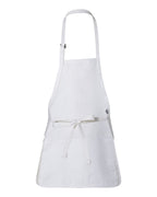 Q-Tees Q4250, Full-length Apron With Pouch Pocket, White