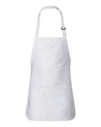 Q-Tees Q4250, Full-length Apron With Pouch Pocket, White