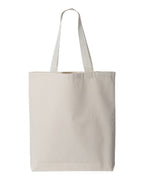 Q-Tees Q4400, 11l Canvas Tote With Contrast-color Handles, Natural/ Natural
