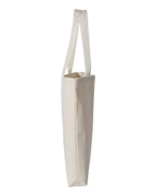 Q-Tees Q4400, 11l Canvas Tote With Contrast-color Handles, Natural/ Natural