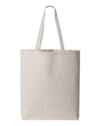 Q-Tees Q4400, 11l Canvas Tote With Contrast-color Handles, Natural/ Natural