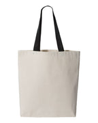 Q-Tees Q4400, 11l Canvas Tote With Contrast-color Handles, Natural/ Black