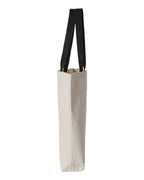 Q-Tees Q4400, 11l Canvas Tote With Contrast-color Handles, Natural/ Black