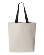 Q-Tees Q4400, 11l Canvas Tote With Contrast-color Handles, Natural/ Black