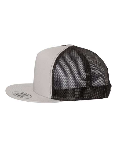 YP Classics 6006, Classic Five-panel Trucker Cap, Silver/ Black
