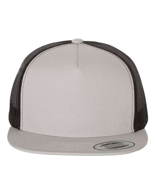 YP Classics 6006, Classic Five-panel Trucker Cap, Silver/ Black