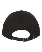 YP Classics 6245PT, Peached Cotton Twill Dad Hat, Black