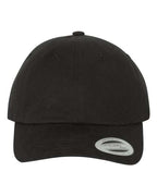 YP Classics 6245PT, Peached Cotton Twill Dad Hat, Black