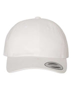 YP Classics 6245PT, Peached Cotton Twill Dad Hat, White