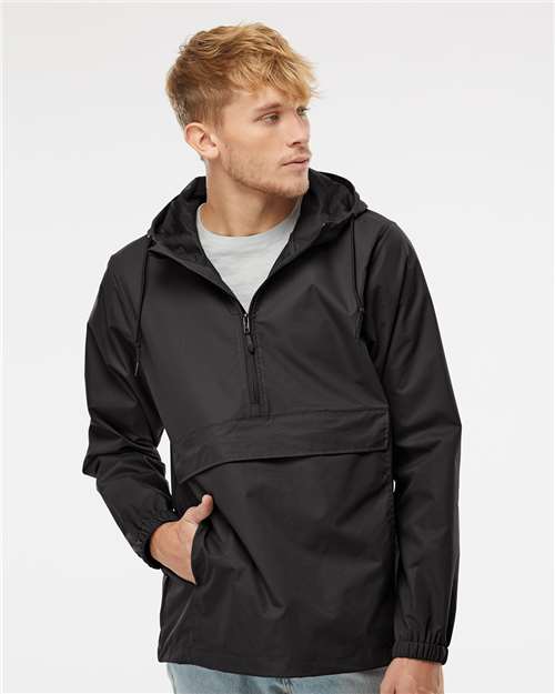Independent Trading Co. EXP94NAW, Men's Nylon Anorak, Black