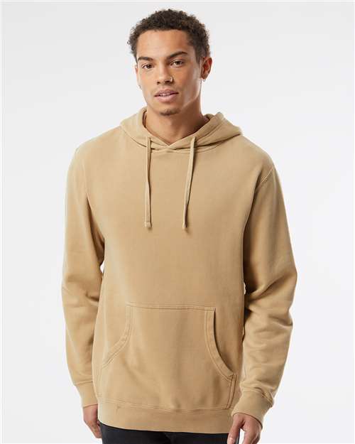 Independent Trading Co. PRM4500, Unisex Midweight Pigment-dyed Hooded Sweatshirt, Pigment Sandstone