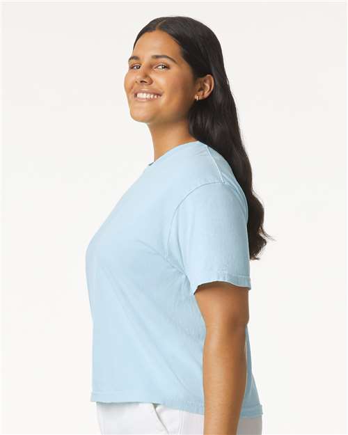 Comfort Colors 3023CL, Women's Garment-dyed Heavyweight Boxy T-shirt, Chambray