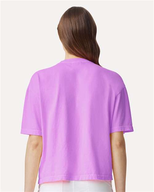 Comfort Colors 3023CL, Women's Garment-dyed Heavyweight Boxy T-shirt, Neon Violet