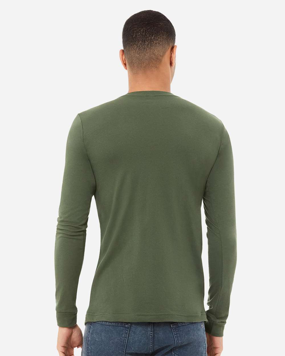 BELLA + CANVAS 3501, T-Shirts - Long Sleeve, Military Green
