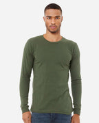 BELLA + CANVAS 3501, T-Shirts - Long Sleeve, Military Green