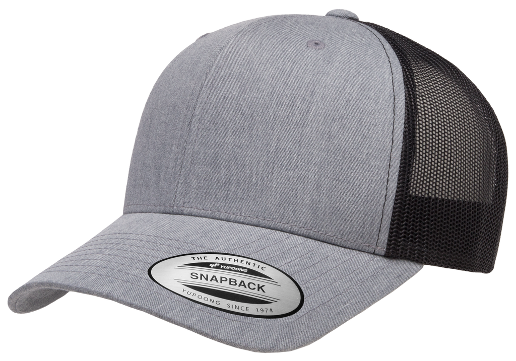 Yupoong-F6606T cap in Grey Heather/Black