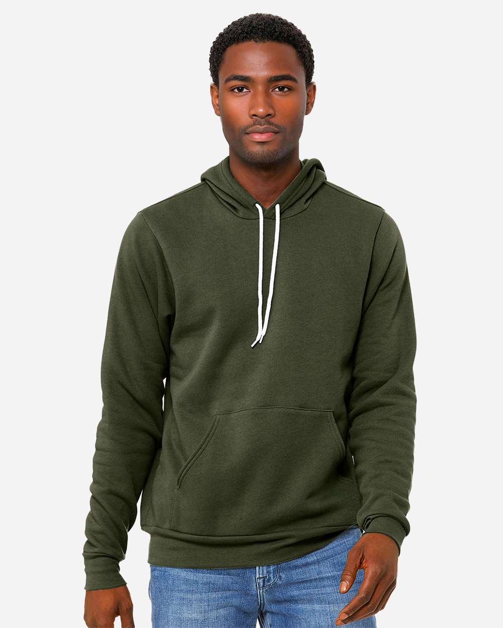 BELLA + CANVAS 3719, Fleece - Premium - Hood, Military Green