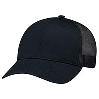 Cotton / Polyester Mesh 6640M, Ajm 6 Panel Constructed Full-fit (mesh Back), Black