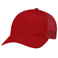 Cotton / Polyester Mesh 6640M, Ajm 6 Panel Constructed Full-fit (mesh Back), Red