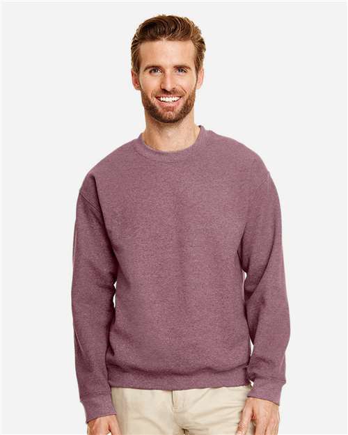 Gildan 18000, Unisex Heavy Blend Crewneck Sweatshirt, Heather Dark Maroon