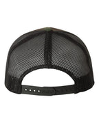 YP Classics 6606, Retro Trucker Cap, Green Camo/ Black