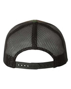 YP Classics 6606, Retro Trucker Cap, Green Camo/ Black