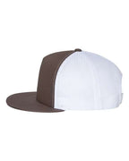 YP Classics 6006, Classic Five-panel Trucker Cap, Brown/ White