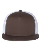 YP Classics 6006, Classic Five-panel Trucker Cap, Brown/ White