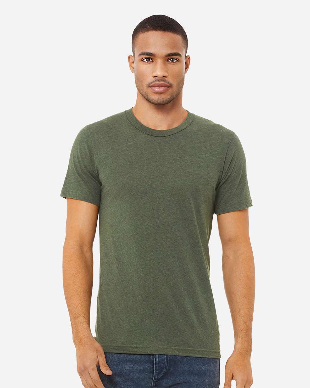 BELLA + CANVAS 3413, T-Shirts - Premium, Military Green Triblend