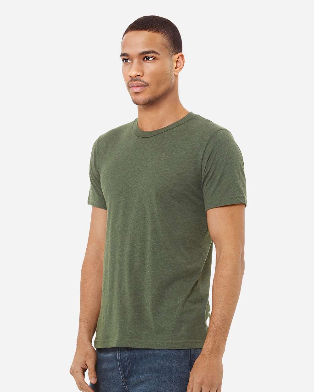 BELLA + CANVAS 3413, T-Shirts - Premium, Military Green Triblend