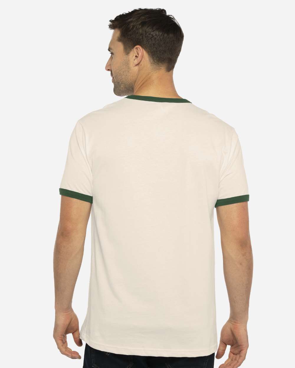 Next Level 3604, T-Shirts - Premium, Natural/ Forest Green