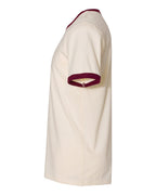 Next Level 3604, T-Shirts - Premium, Natural/ Maroon