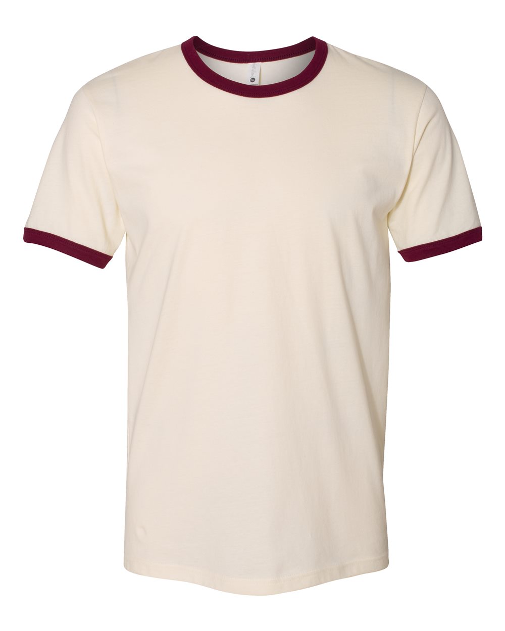 Next Level 3604, T-Shirts - Premium, Natural/ Maroon
