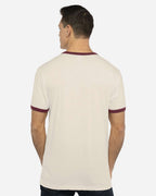 Next Level 3604, T-Shirts - Premium, Natural/ Maroon