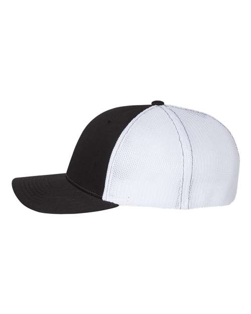 Richardson 110, R-flex Trucker Cap, Black/ White