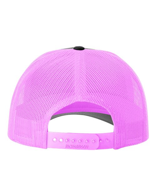 Richardson 115, Low Pro Trucker Cap, Black/ Neon Pink