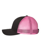 Richardson 115, Low Pro Trucker Cap, Black/ Neon Pink