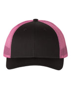 Richardson 115, Low Pro Trucker Cap, Black/ Neon Pink