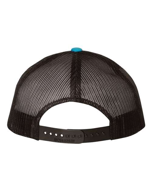 Richardson 115, Low Pro Trucker Cap, Cyan/ Black