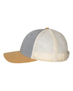 Richardson 115, Low Pro Trucker Cap, Heather Grey/ Birch/ Amber Gold