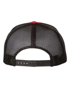 YP Classics 6006, Classic Five-panel Trucker Cap, Red/ Black