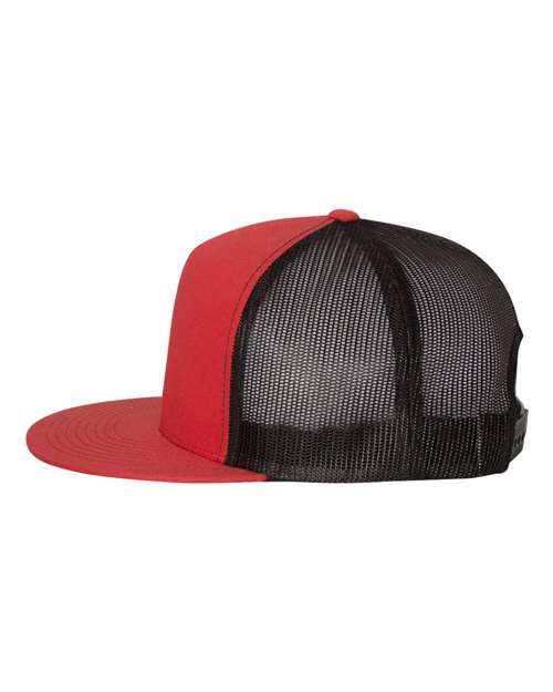 YP Classics 6006, Classic Five-panel Trucker Cap, Red/ Black