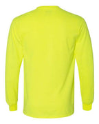 Gildan 8400, Unisex Dryblend 50/50 Long Sleeve T-shirt, Safety Green
