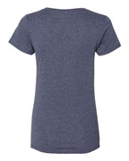 Gildan 5V00L, Women's Heavy Cotton V-neck T-shirt, Heather Navy