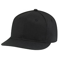 AJM International 6F660M, 6 Panel Constructed Flat Peak, Black