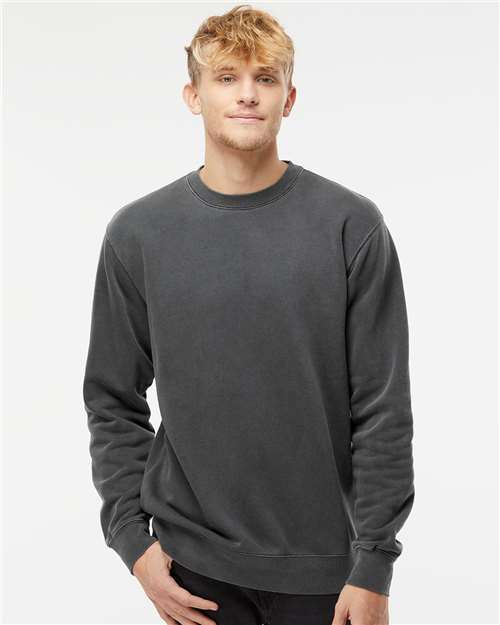 Independent Trading Co. PRM3500, Unisex Midweight Pigment-dyed Crewneck Sweatshirt, Pigment Black