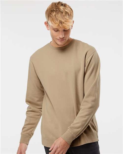 Independent Trading Co. PRM3500, Unisex Midweight Pigment-dyed Crewneck Sweatshirt, Pigment Sandstone