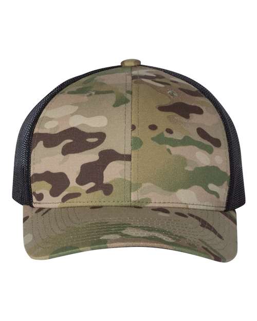 YP Classics 6606, Retro Trucker Cap, Multicam Green/ Black